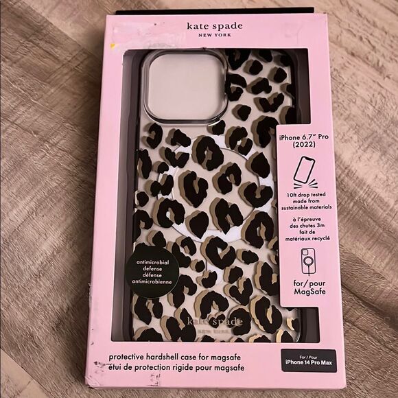 Kate Spade Leopard Print Case for iPhone 14 Pro Max - Picture 3 of 5